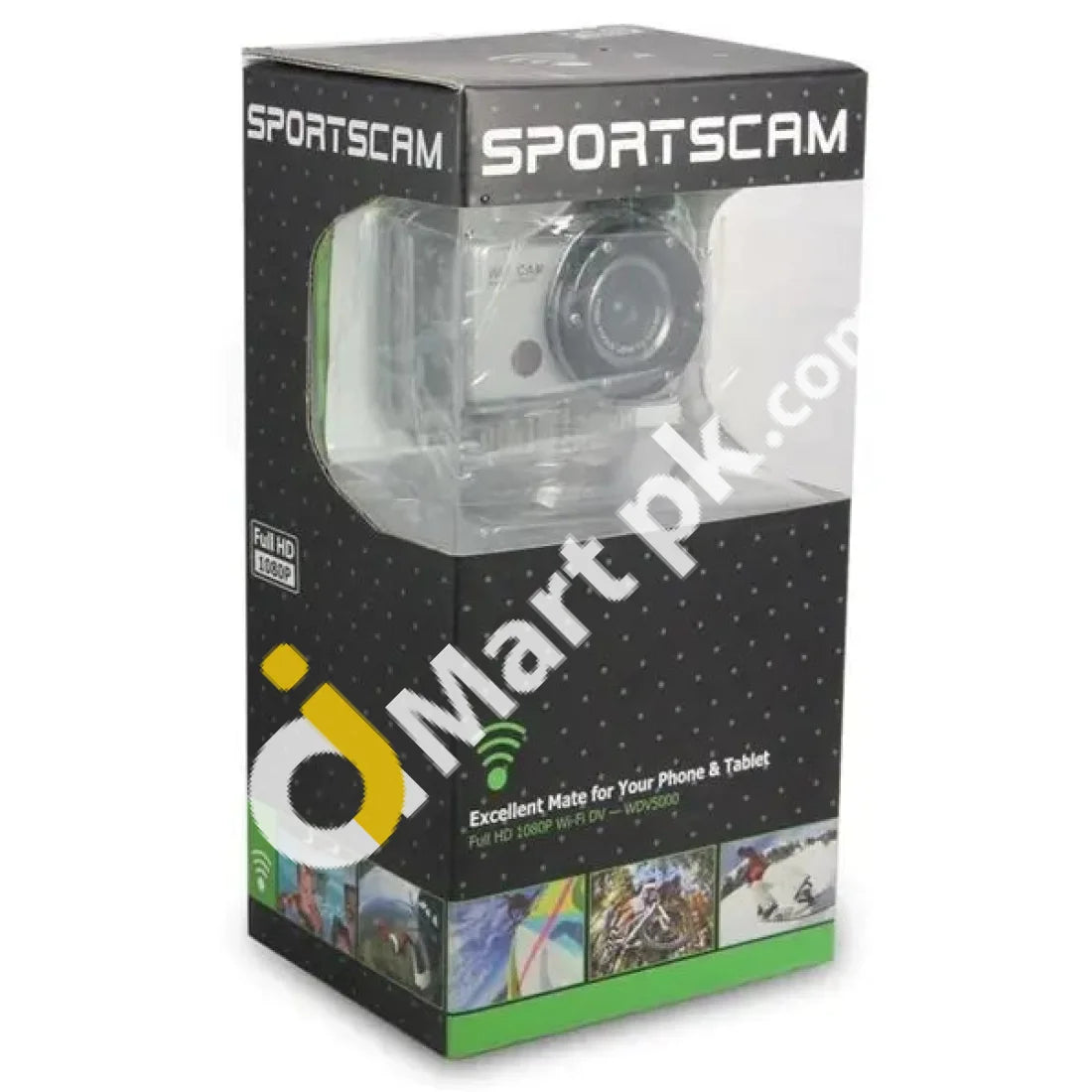 Sports Action Camera With Ir Remote 5Mp Hd 1080P Waterproof Built-In Wifi - Imported From Uk