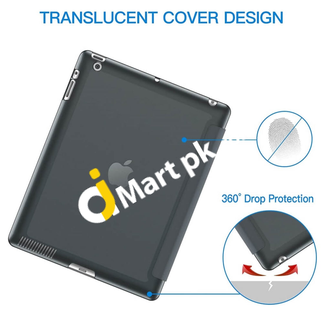 Jetech Case For Apple Ipad 2/3/4 Slim Cover With Auto Sleep/Wake - Imported From Uk