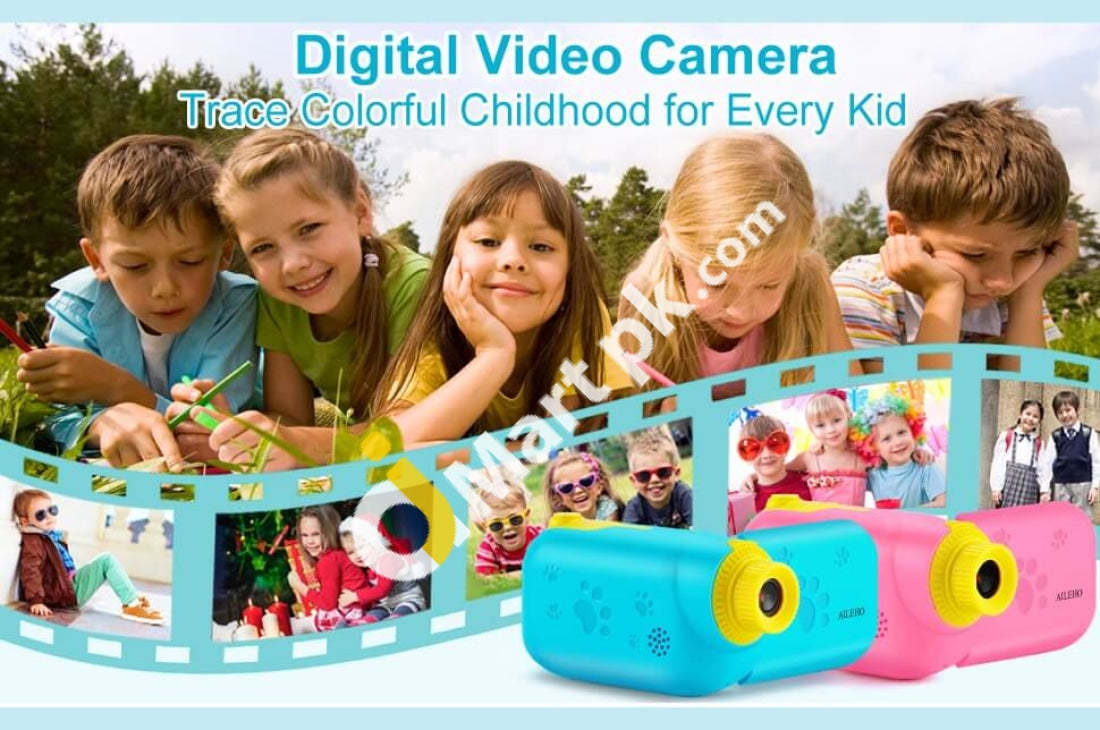 Kids Digital Video Camera 1080P Fhd 2.4 Color Screen Rechargeable 12Mp Toy With 16Gb Memory Card -