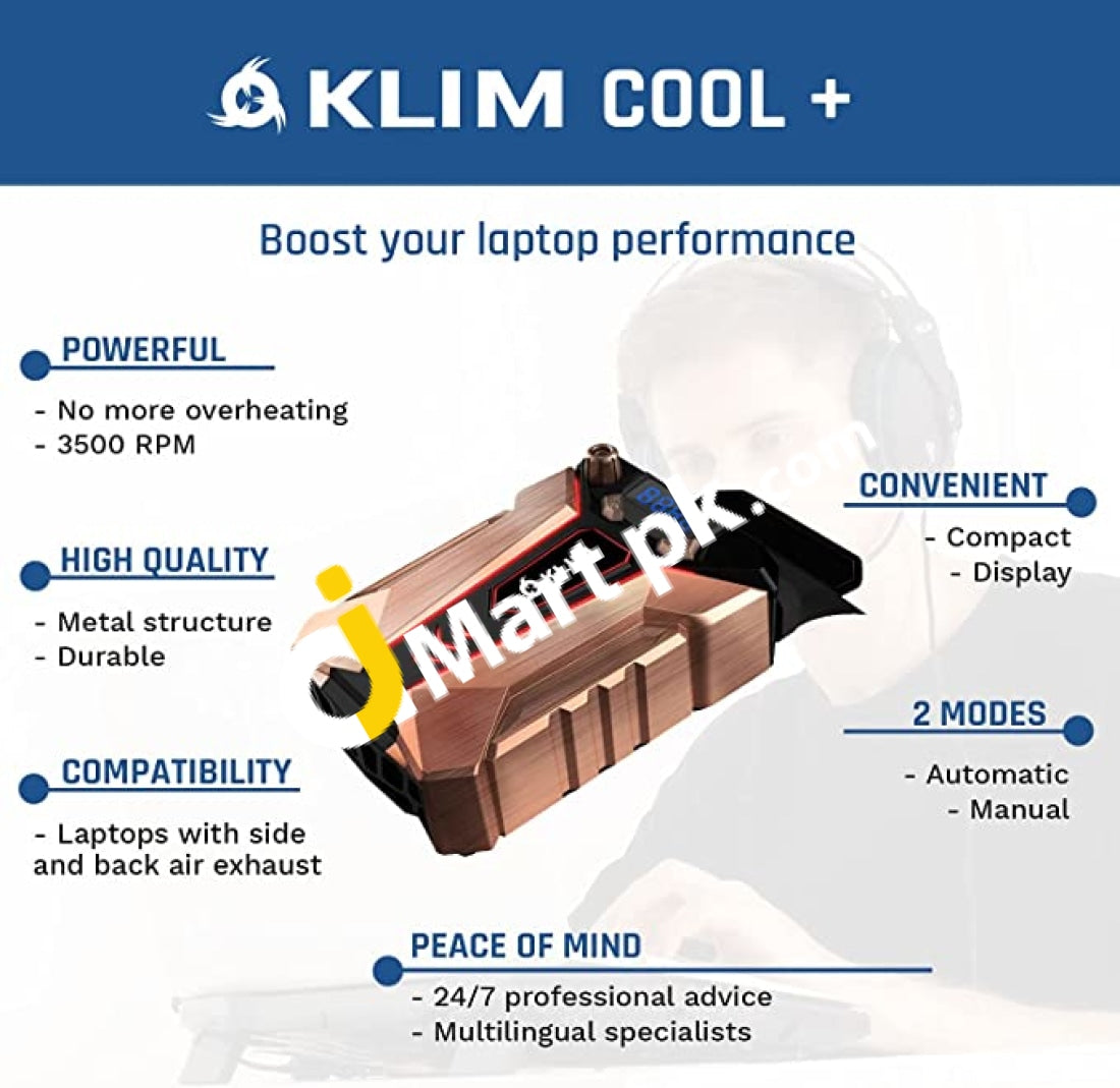 Klim Cool+ Metal Body Laptop Cooler Fan - Imported From Uk