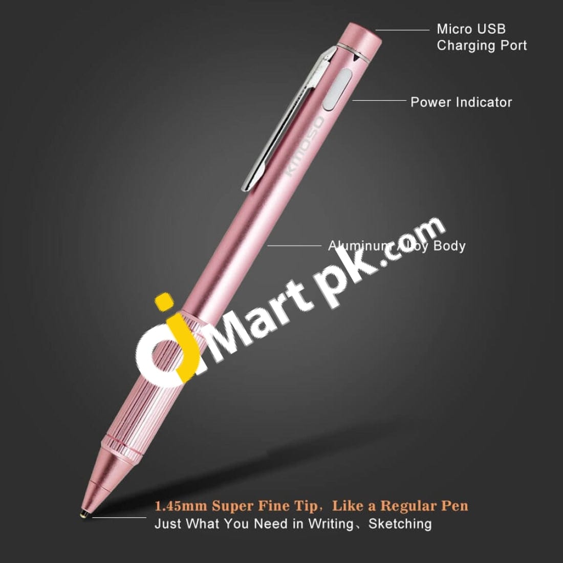 Kmoso High-Precision Active Stylus Pen Fine Point Ultra Thin 1.45Mm Copper Tip Capacitive For Ipad