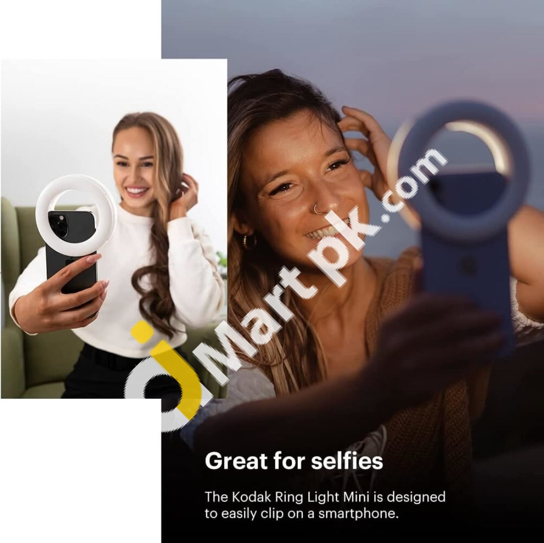 Kodak Ring Light Mini 4 Portable Usb C Rechargeable Clip On Dimmable Selfie With 3 Modes For Video