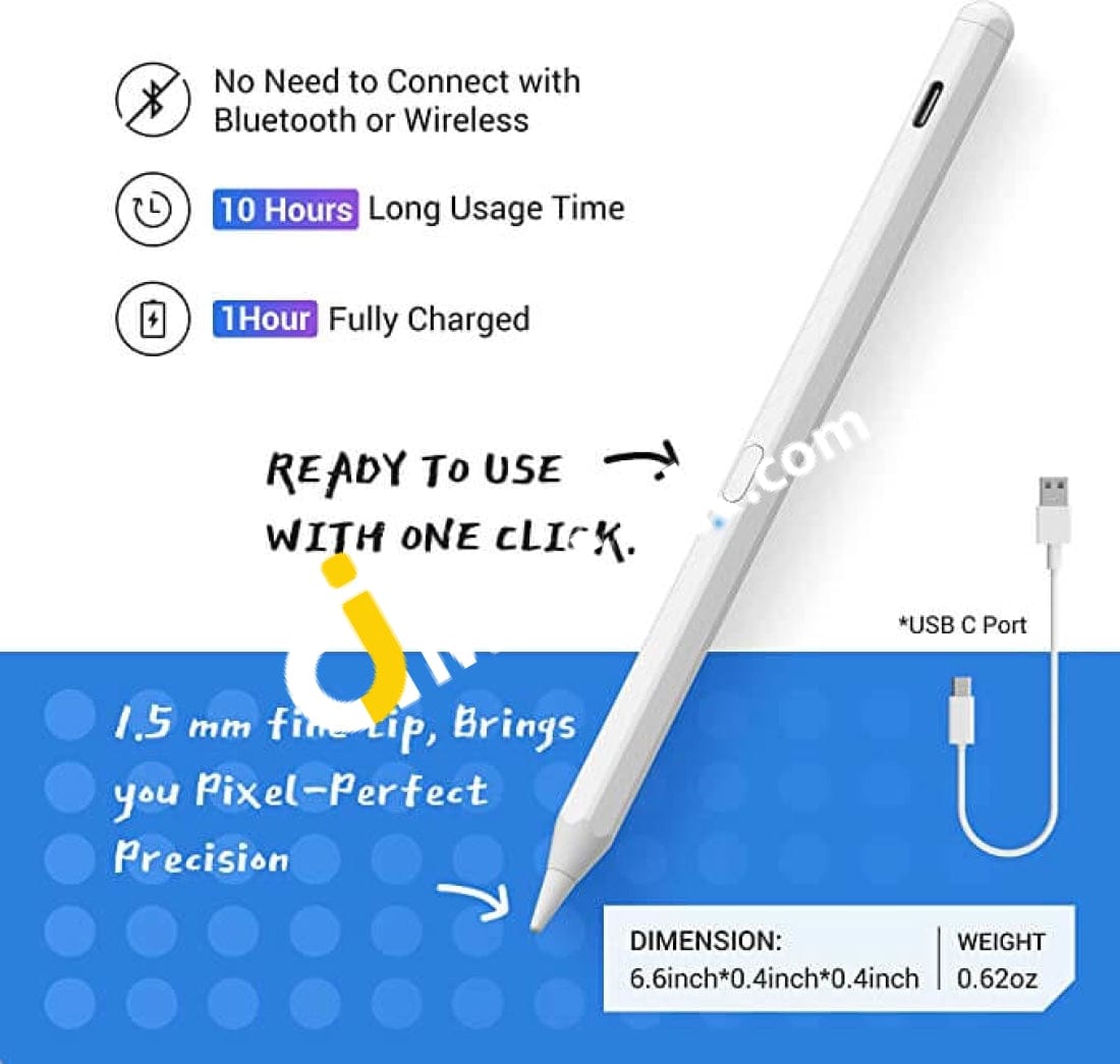 Kxt Stylus Pen For Apple Ipad With Tilt Sensitivity & Palm Rejection - Imported From Uk