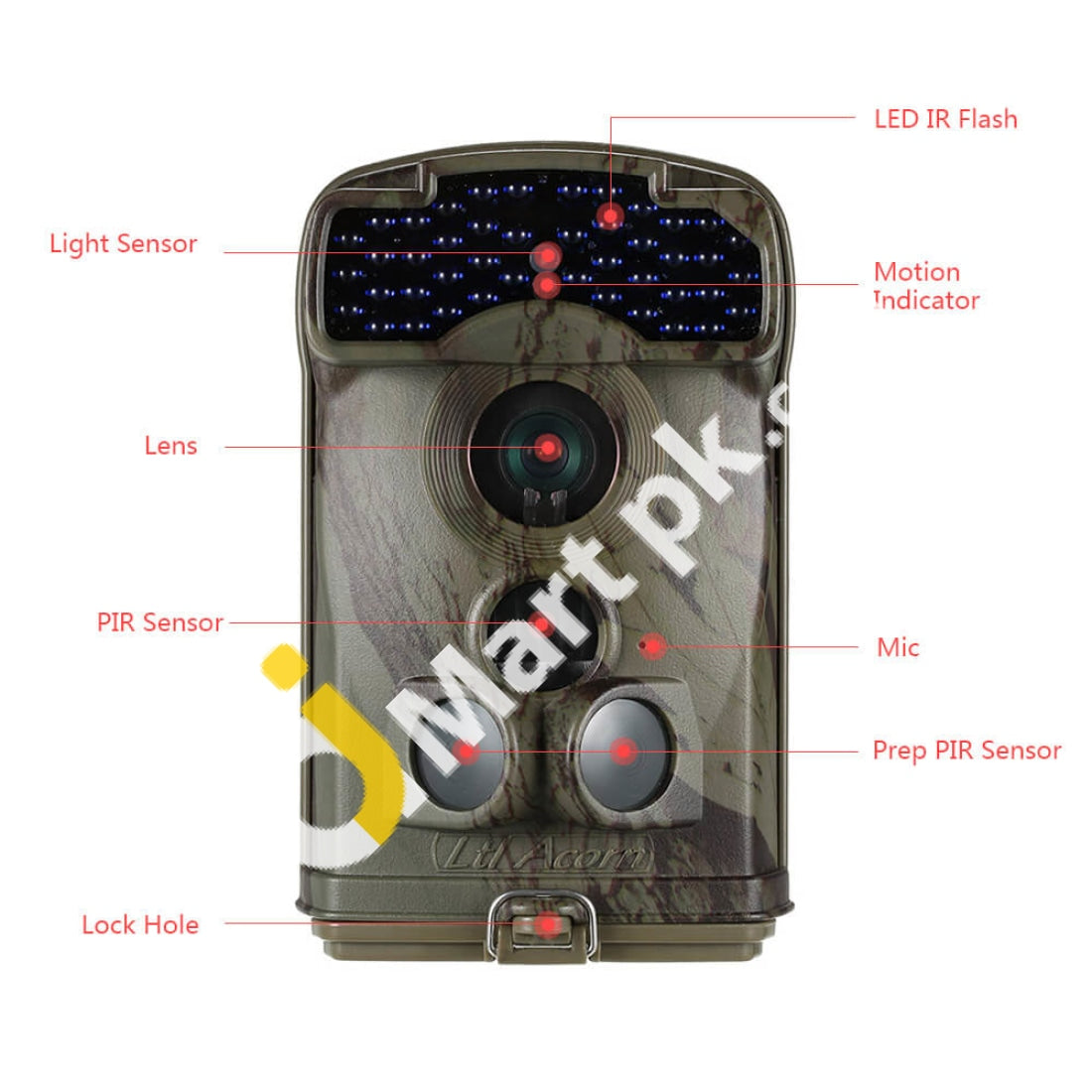 Wildlife Trail Camera 100° Wide Angle 12Mp Hd 1440P 940Nm Ir Led Video Recorder Digital Night Vision