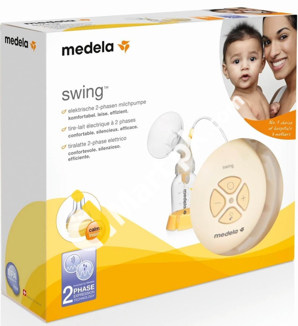 Medela Swing Single Electric Breast Pump + Calma Teat With Free 2X Pads 1X Baby Medicine Cup Tommee
