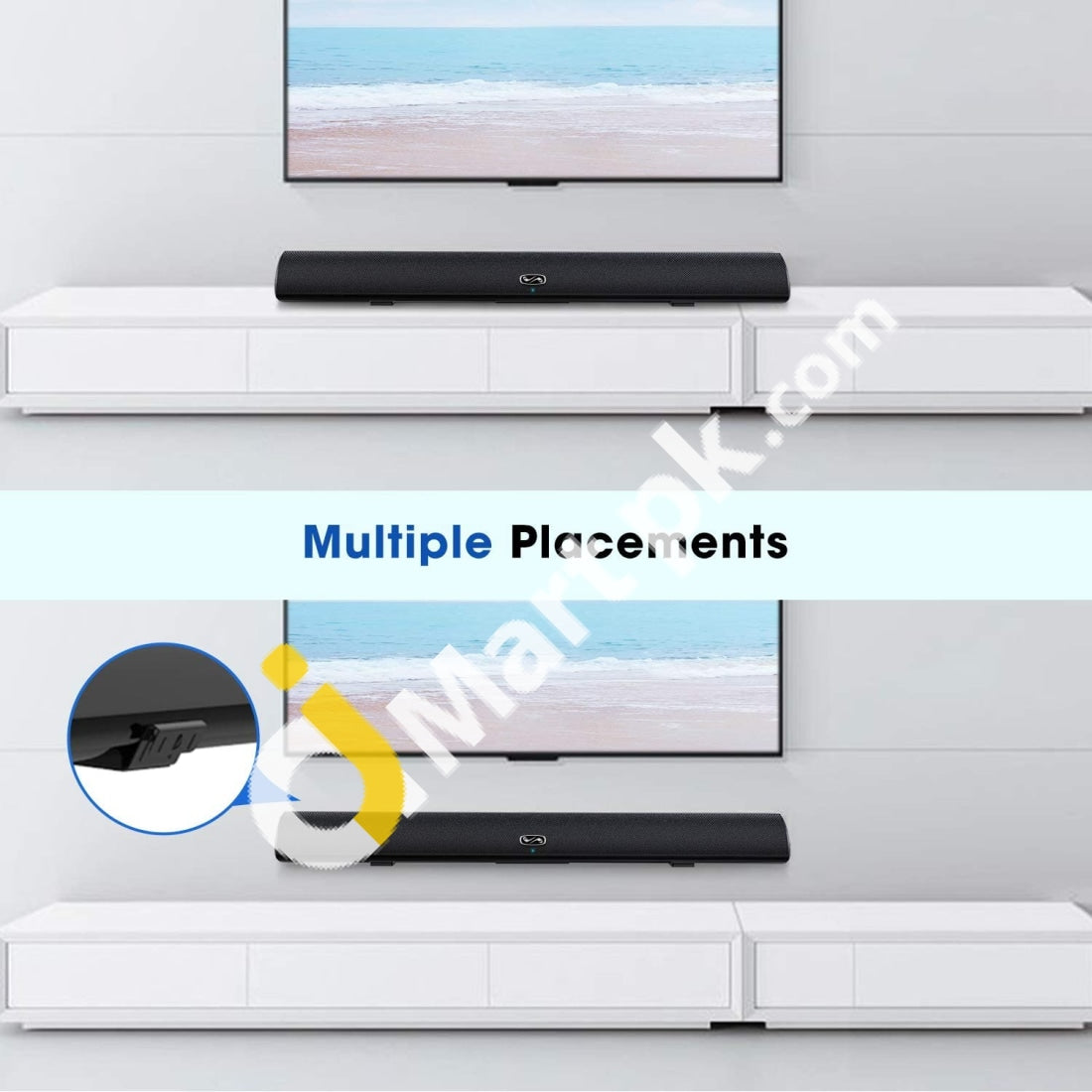 Megacra Soundbar 38-Inch 80 Watt 2.0 Channel Home Theater Bluetooth (Remote Control 3D Audio Mode 6