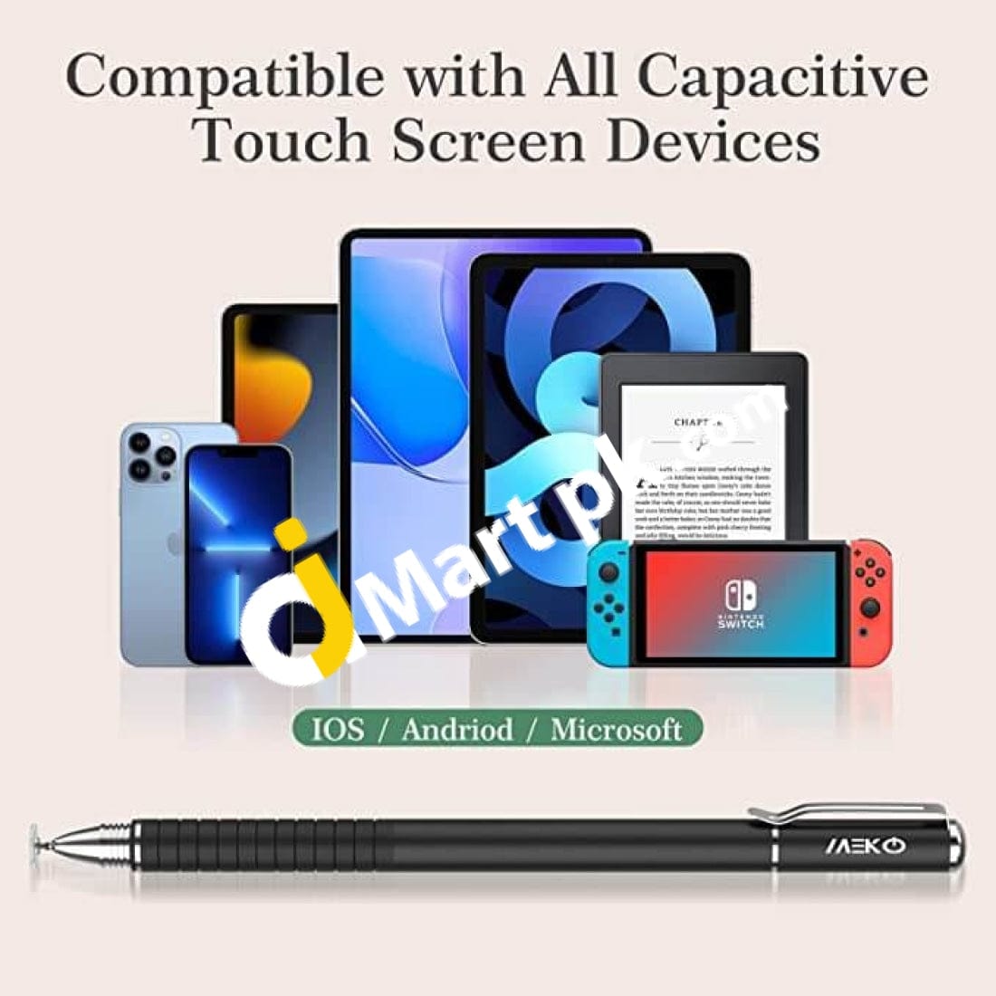Meko Universal Stylus 2 In 1 Precision Series Disc Touch Screen Pens For Cell Phones Tablets And
