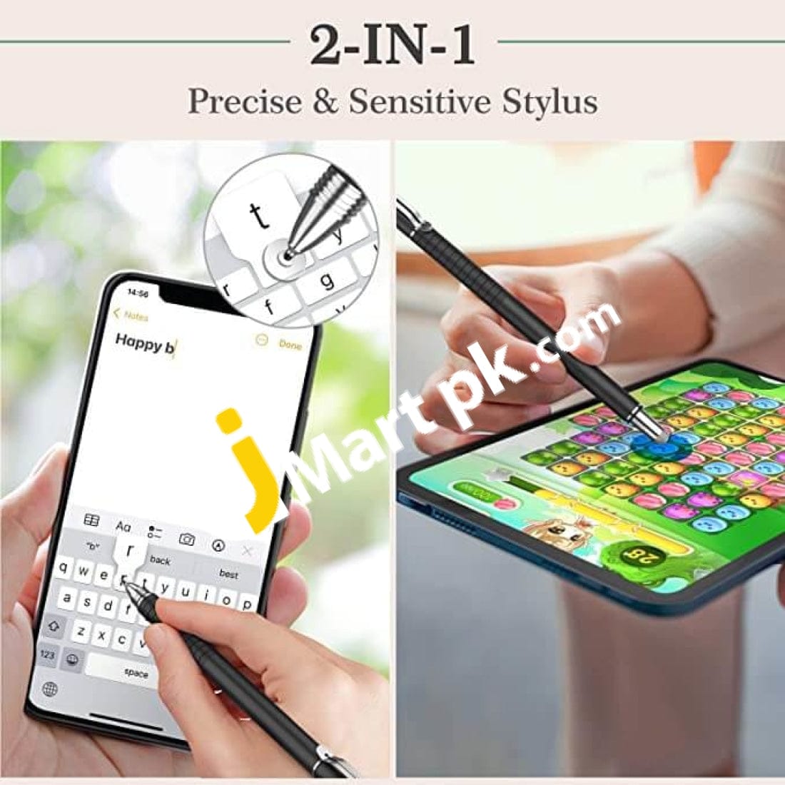 Meko Universal Stylus 2 In 1 Precision Series Disc Touch Screen Pens For Cell Phones Tablets And