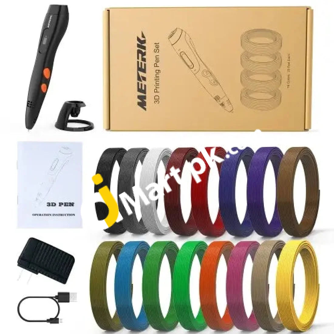Meterk 3D Printing Pen Intelligent Doodler With Lcd Display & 16 Loops Of Filaments Imported From Uk