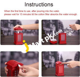 Cool Mist 300Ml Humidifier Mini Telephone Booth Design With 7 Color Gradual Change Night Lights -