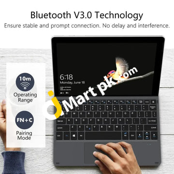 Moko Microsoft® Surface Wireless Keyboard 7-Color Led Backlit With Trackpad For Microsoft Go / 2 3 -