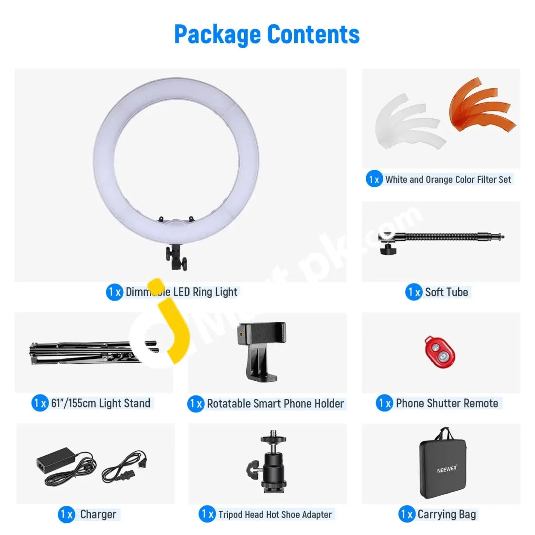 Neewer Rl-18 18 Inch Dimmable Led Ring Light With 78.7-Inch Tripod And 2X Filter Set - Imported From