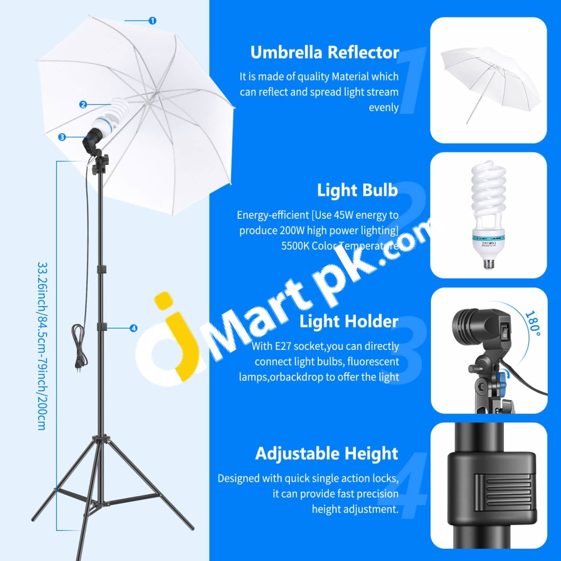 Neewer® Photography Backdrop Lighting Kit - 8.5X10Ft 800W 5500K Softbox Background Support System