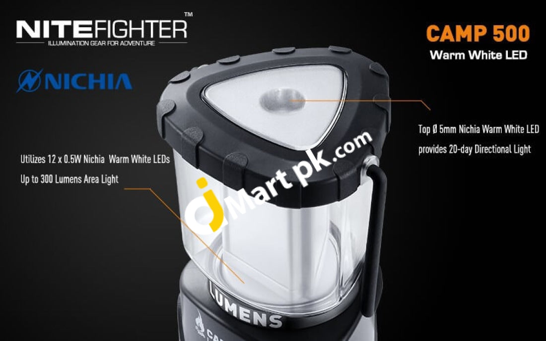 Nitefighter Camp 500 Nichia Led 300 Lumens Camping Lantern ( Green ) - Imported From Uk