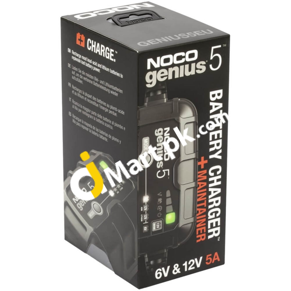 Noco Genius5 5A Smart Car Battery Charger 6V & 12V Portable Automotive Maintainer Trickle Desulfator