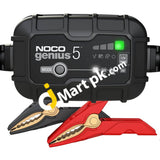NOCO GENIUS5 5A Smart Car Battery Charger, 6V & 12V Portable Automotive Battery Maintainer, Trickle Charger & Desulfator for AGM, Lithium (LiFePO4), Motorcycle & Deep Cycle Batteries - Imported from UK