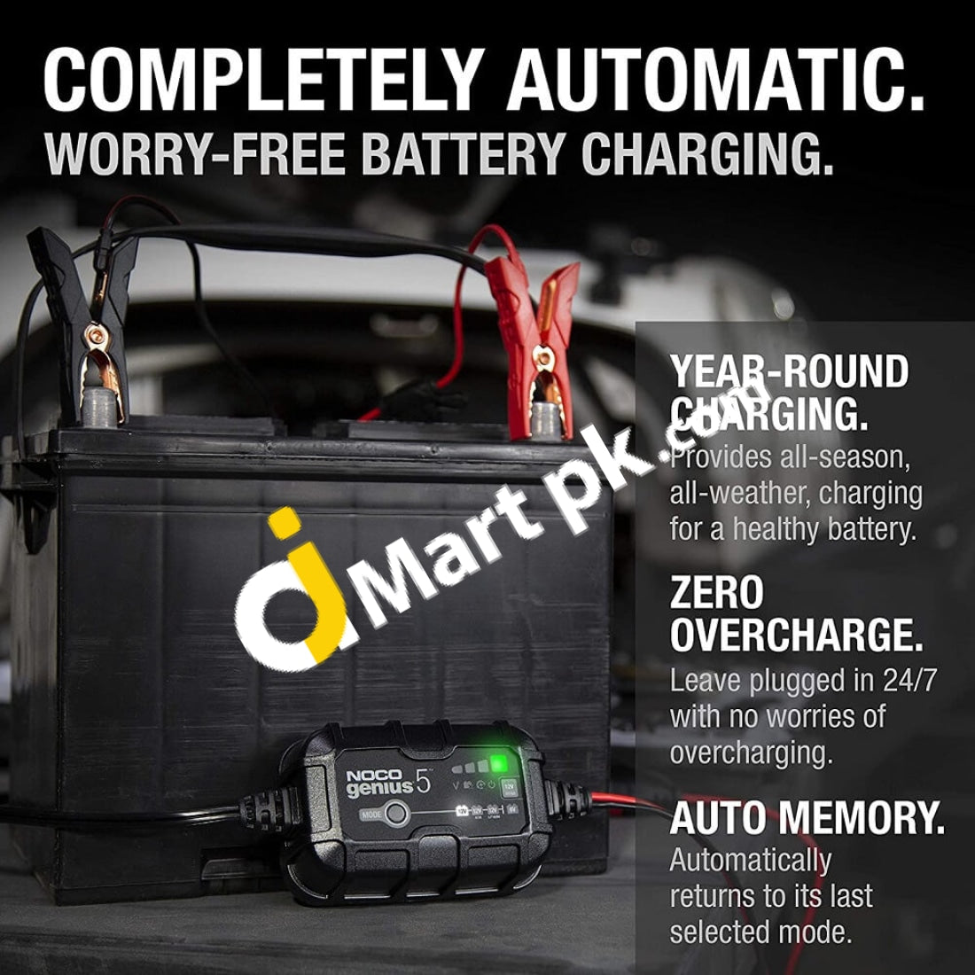 Noco Genius5 5A Smart Car Battery Charger 6V & 12V Portable Automotive Maintainer Trickle Desulfator