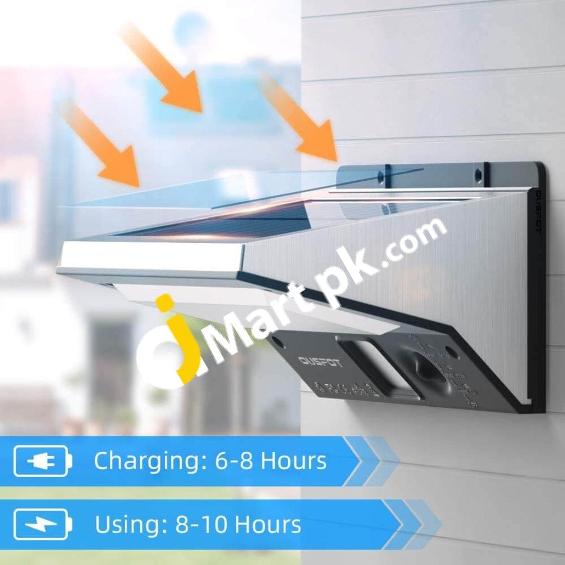 Ousfot Yh0609-Pir Stainless Steel Solar Powered Led Outdoor Wall Light - Imported From Uk