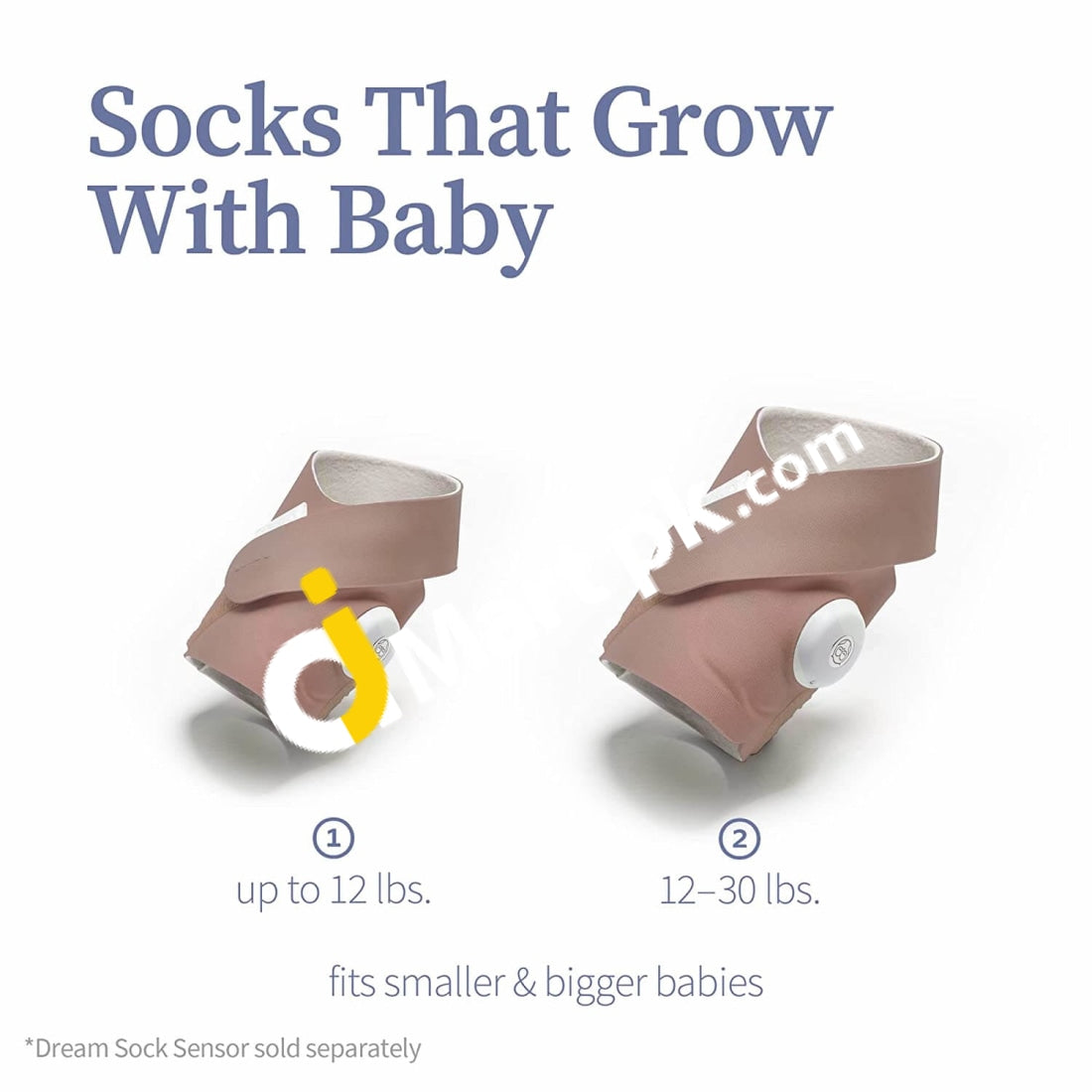 Owlet Extra Fabric Sock Fits Babies 0-18 Months Dusty Rose (Sensor And Base Station Not Included)