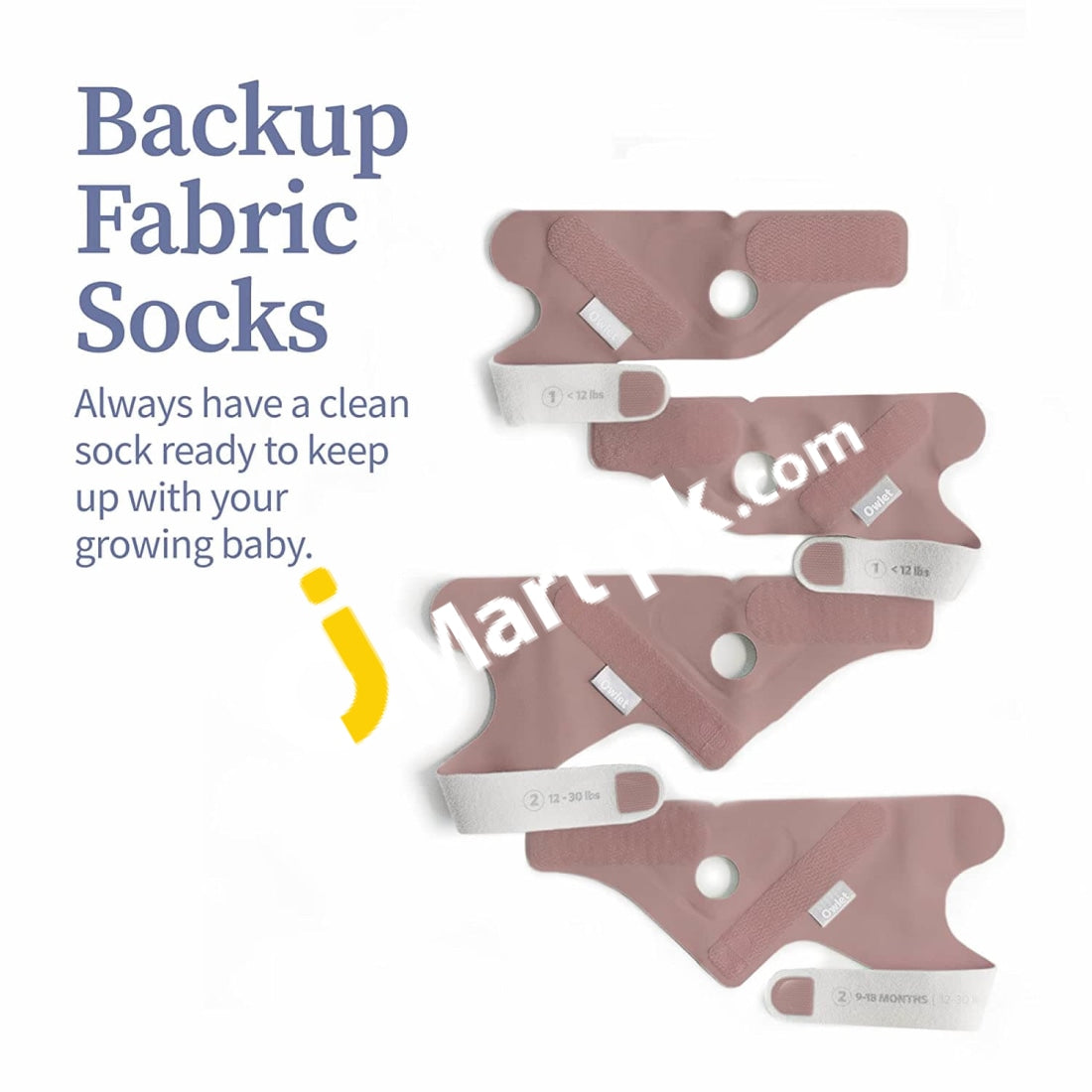 Owlet Extra Fabric Sock Fits Babies 0-18 Months Dusty Rose (Sensor And Base Station Not Included)