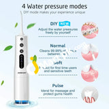 Water Flosser Pecham Rechargeable Oral Irrigator With 360Ml Tank 4 Modes & Jet Tips Ipx7 Waterproof