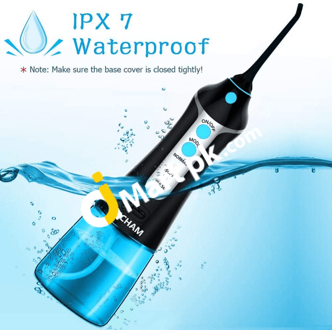 Water Flosser Pecham 300Ml Portable Ipx7 Waterproof Oral Irrigator With 3 Modes 4 Jet Tips & Tongue