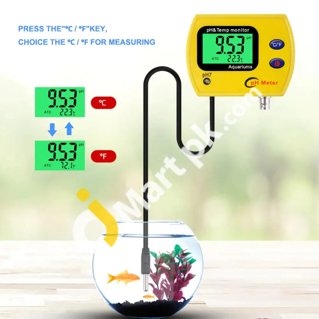 Ph Meter Ph-991 With Backlight Durable Tester Acidimeter Tool Temp Monitor For Aquarium Swimming