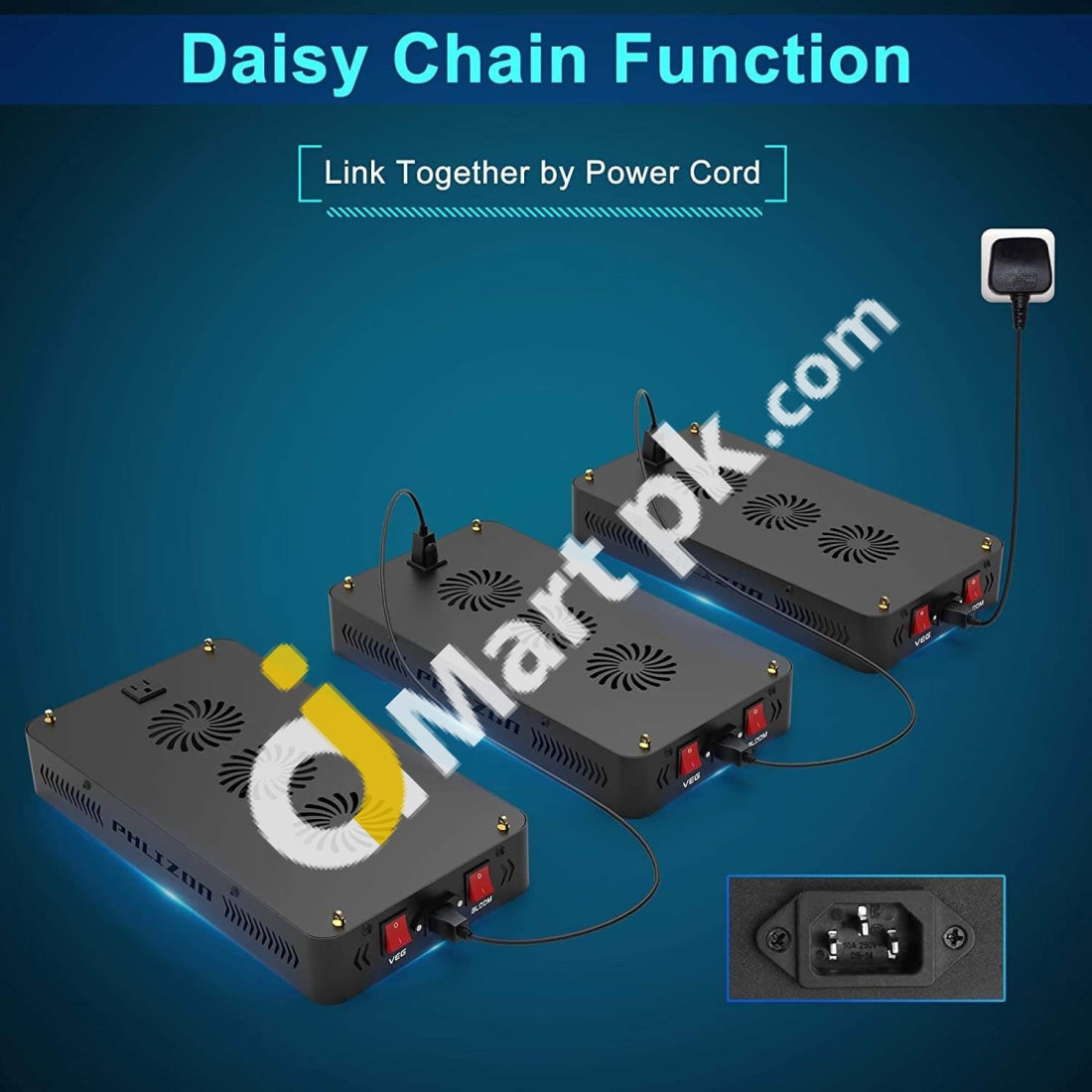 Grow Light Phlizon 1200W Full Spectrum Double Switch Plant For Indoor Plants Veg & Flower - Imported