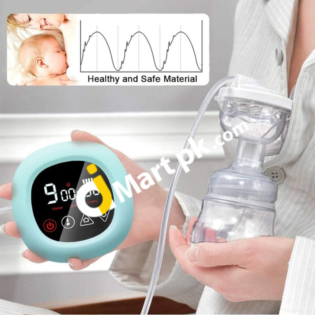 Piaek Double Electric Breast Pump Portable Milk With Touch Screen Rechargeable Battery 3 Modes 9