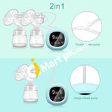 Piaek Double Electric Breast Pump Portable Milk With Touch Screen Rechargeable Battery 3 Modes 9