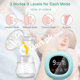 Piaek Double Electric Breast Pump Portable Milk With Touch Screen Rechargeable Battery 3 Modes 9