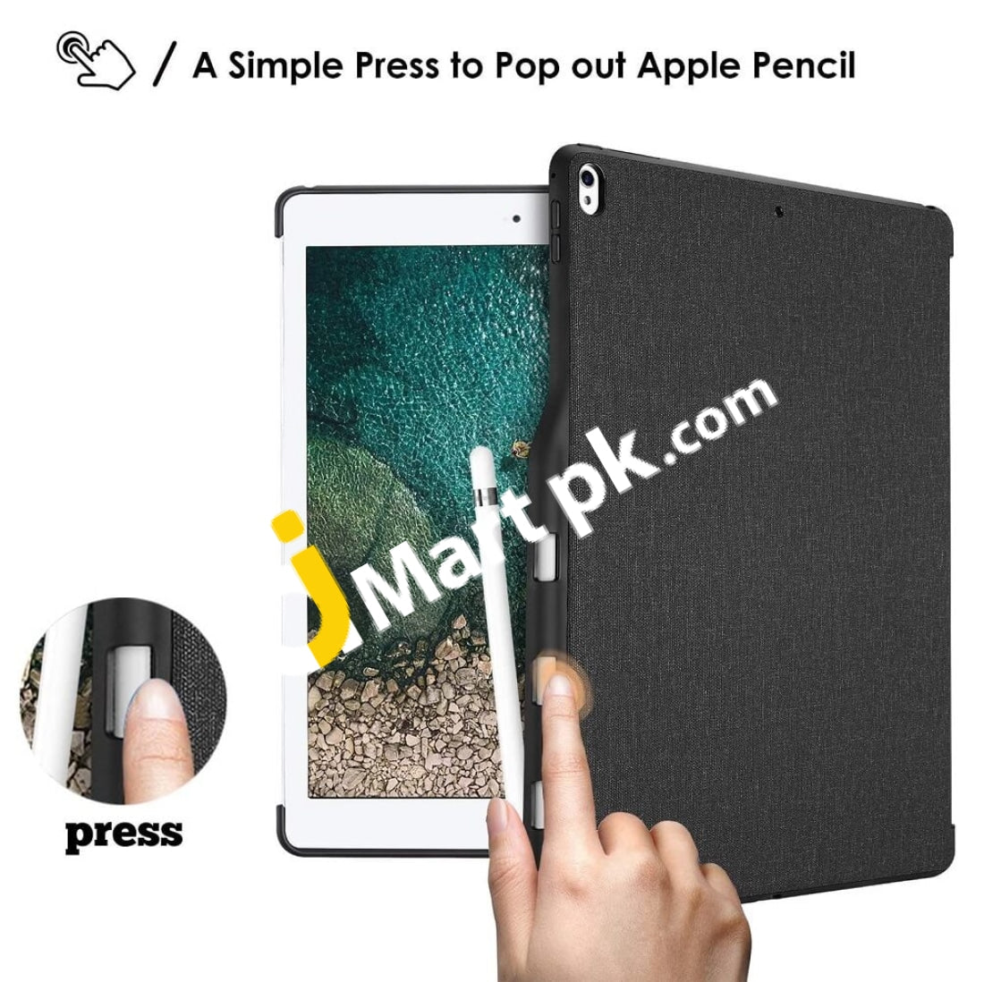 Procase Bluetooth Keyboard Case For Ipad Pro 12.9 & 9.7 With Pencil Holder - Imported From Uk