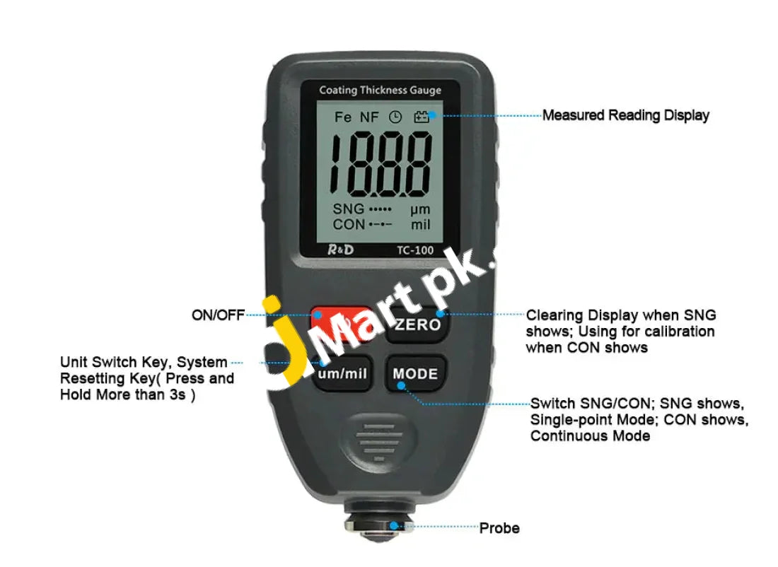 Digital Coating Thickness Gauge With Lcd Display - Imported From Uk