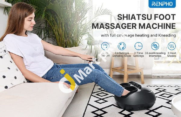 InvoSpa Shiatsu Foot Massager Machine with Heat Electric Deep Kneading  Massage