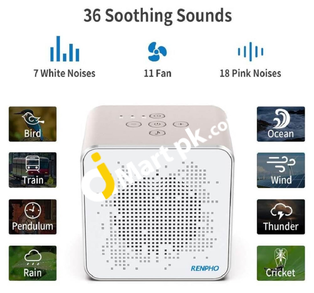 Renpho White Noise Machine Sound For Sleeping With 36 Soothing Natural Sounds Timer & Memory
