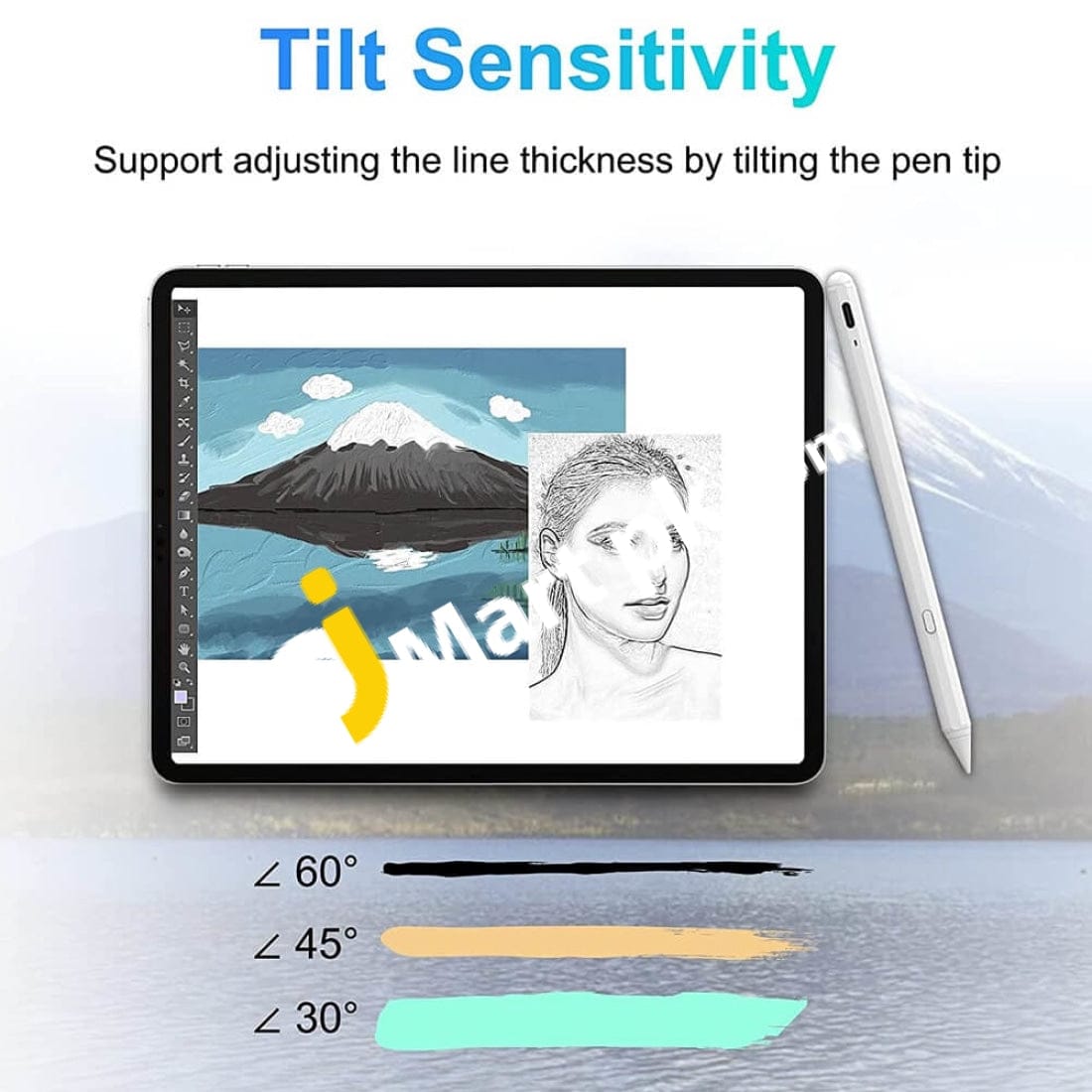 Sanfant Stylus Pen For Ipad With Button Switch & Palm Rejection - Imported From Uk