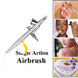 Single Action Airbrush, 0.3mm Nozzle Spray Gun for Makeup Cake Decoration Nail Painting Tattoo Hobby Art, Without Compressor - Imported from UK