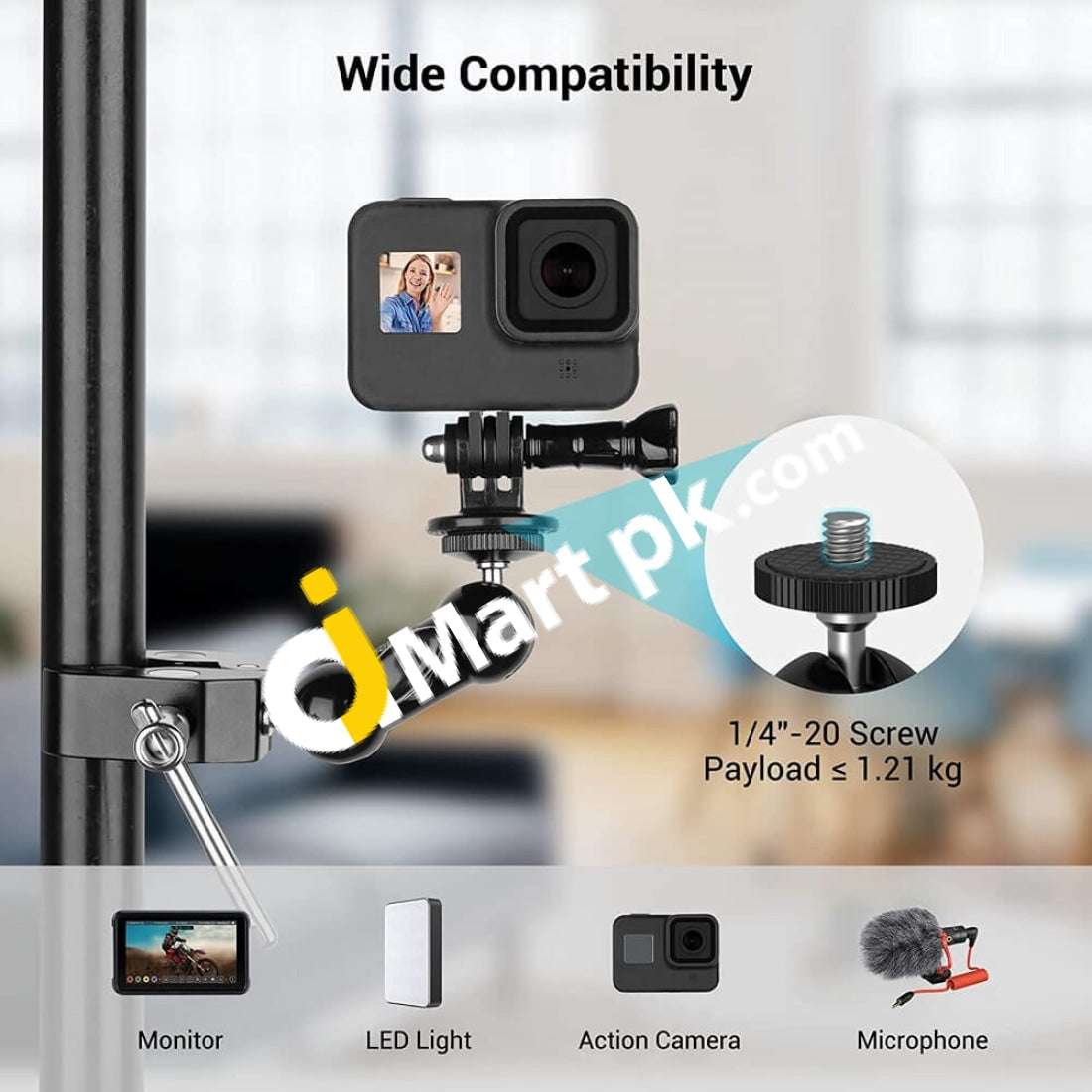 Smallrig Multi-Function Super Clamp With Double Ball Heads & 1/4 Screw 1138 - Imported From Uk
