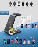 T3 Qi 3-In-1 Fast Wireless Charging Station True Charger For Smart Phone Watch & Earphones With