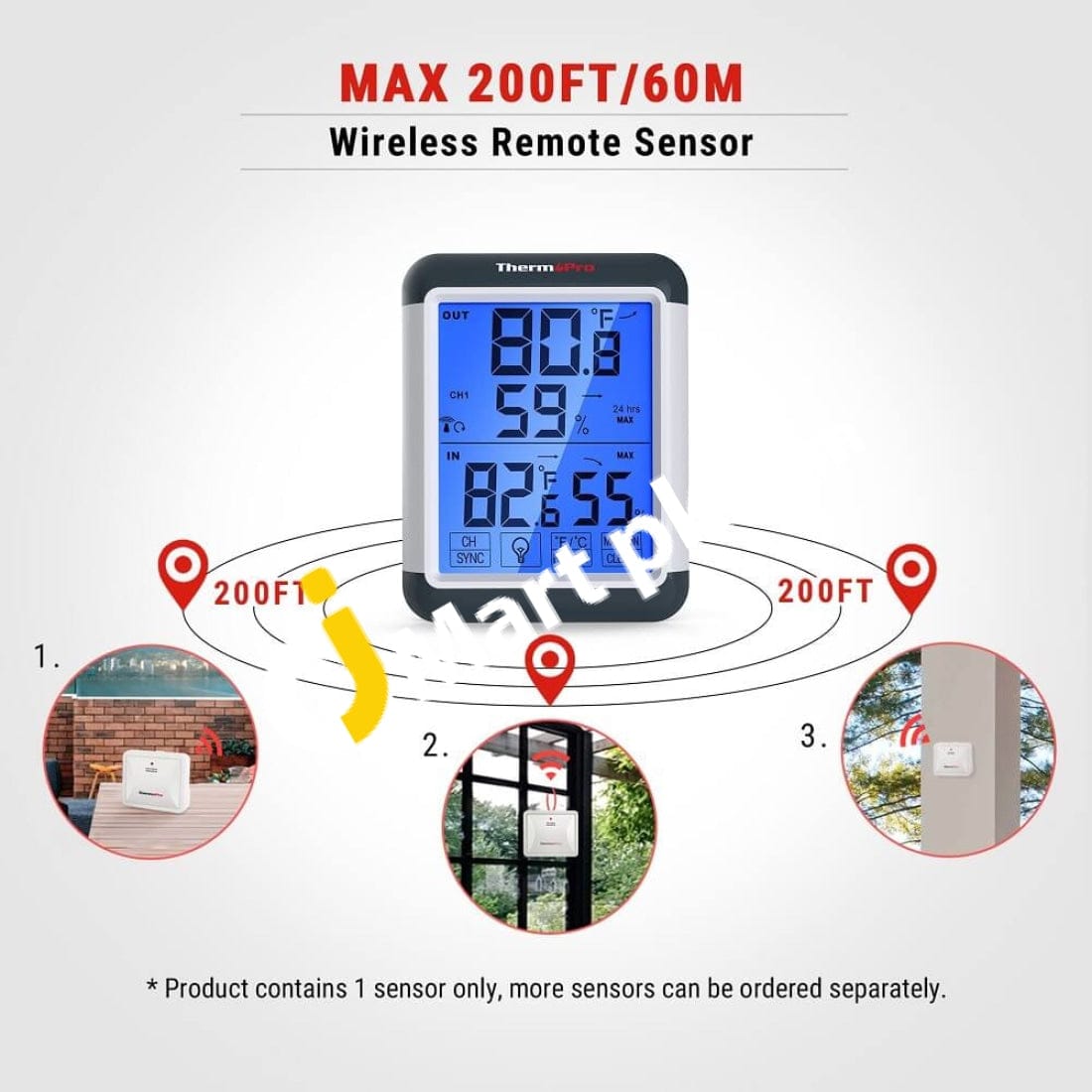 Thermopro Indoor Outdoor Thermometer Wireless Digital Hygrometer Temperature Humidity Monitor With