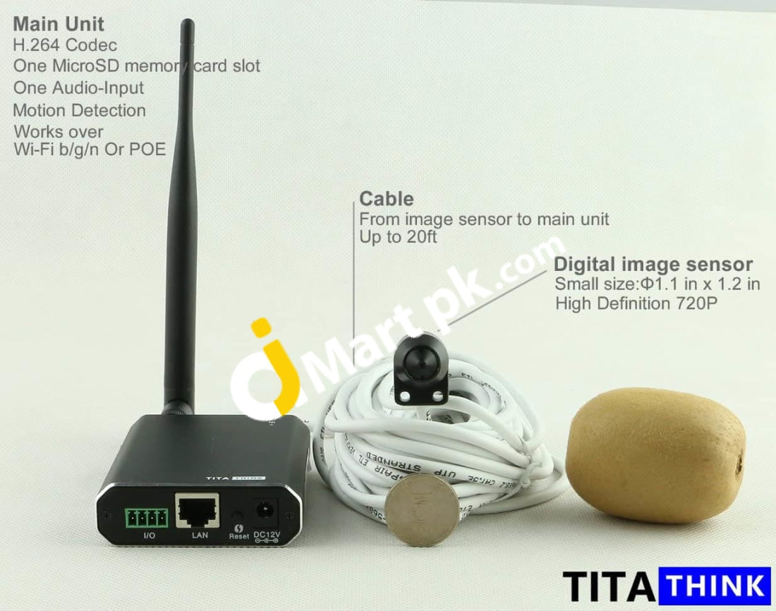 Titathink Tt520Pw 720P Hd Wireless Micro Hidden Pinhole Nanny Spy H.264 Network Ip Camera - Imported
