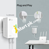 Tp-Link Tl-Wpa4220 Av600 Powerline Wi-Fi Kit 300Mbps 2+1 Ethernet Ports No Configuration Auto-Sync