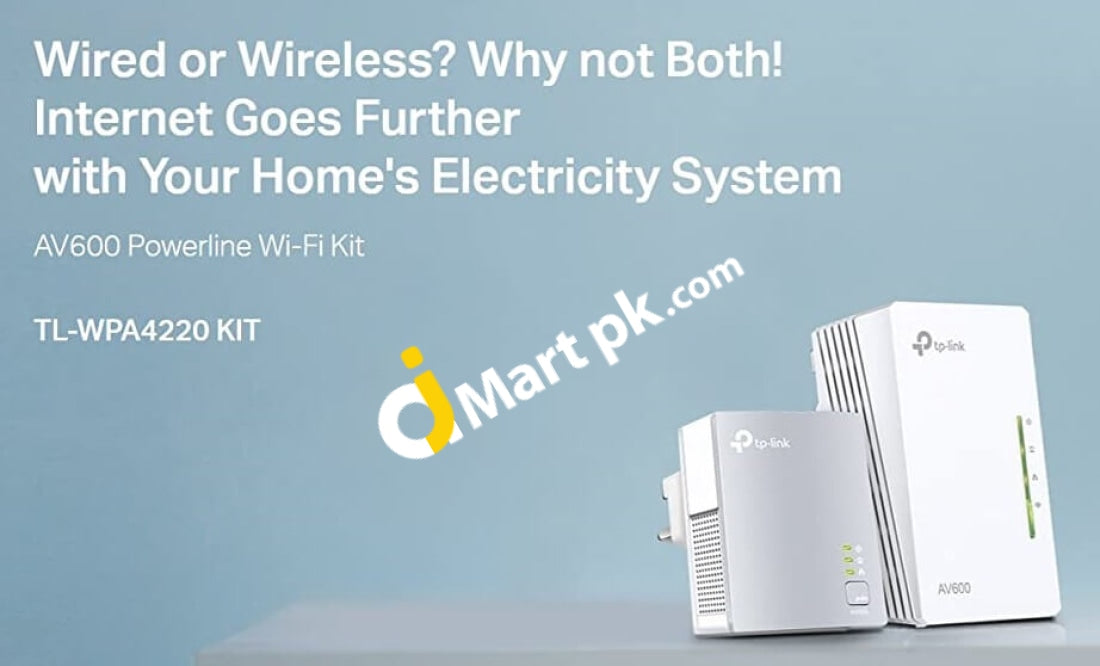 Tp-Link Tl-Wpa4220 Av600 Powerline Wi-Fi Kit 300Mbps 2+1 Ethernet Ports No Configuration Auto-Sync