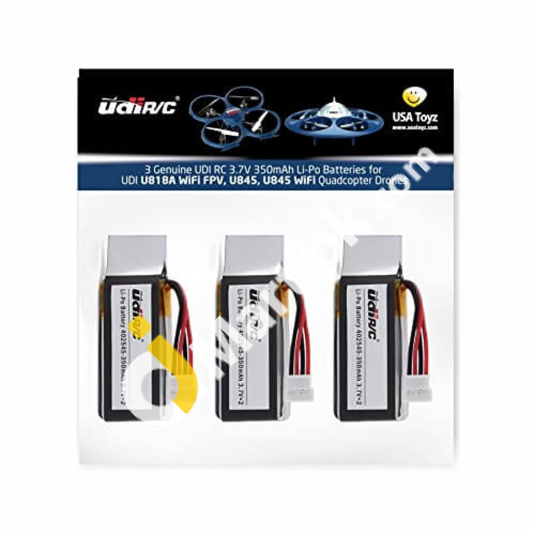 Udi Rc 3.7V 350Mah Rechargeable Li-Po Batteries For Usa Toyz U818A Wifi Fpv Quadcopter Drone -