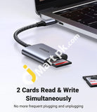 Ugreen Usb-C Sd Card Reader 2 In 1 Usb C Micro Memory For Tf Sdxc Sdhc Mmc Rs-Mmc Uhs-I Cards
