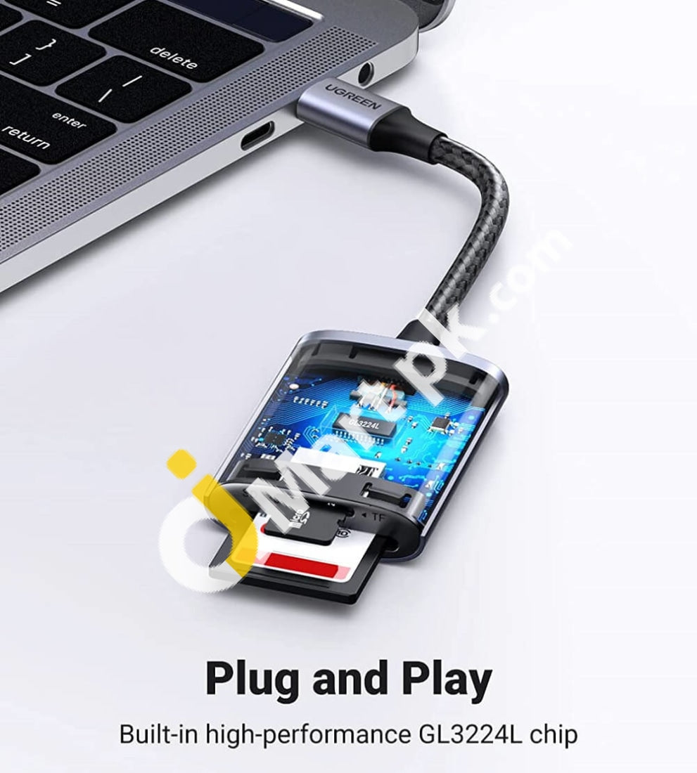 Ugreen Usb-C Sd Card Reader 2 In 1 Usb C Micro Memory For Tf Sdxc Sdhc Mmc Rs-Mmc Uhs-I Cards