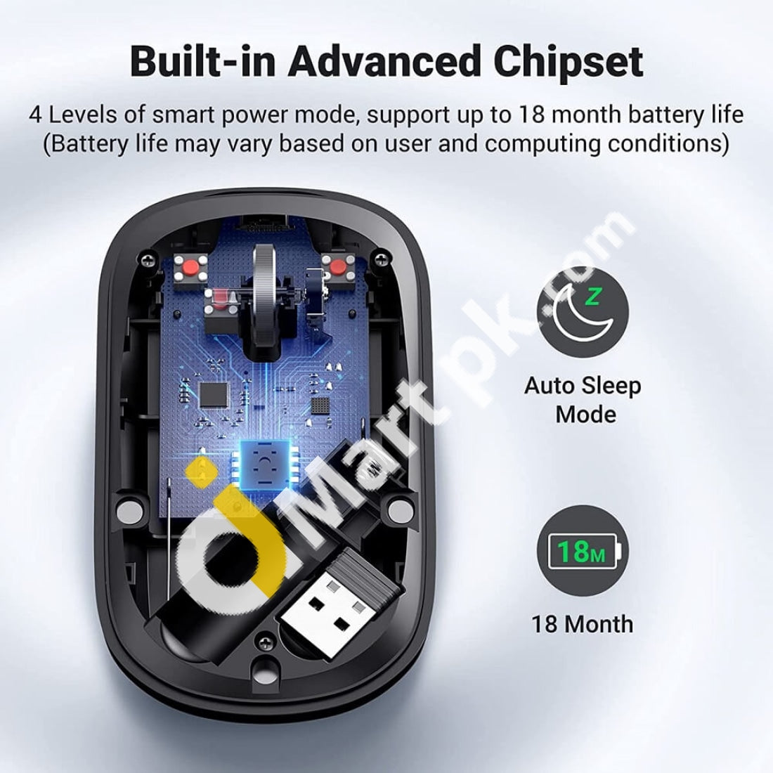 Ugreen Wireless Mouse 2.4G Silent With Usb Receiver Ultra Slim Optical Cordless 4000 Dpi - Imported