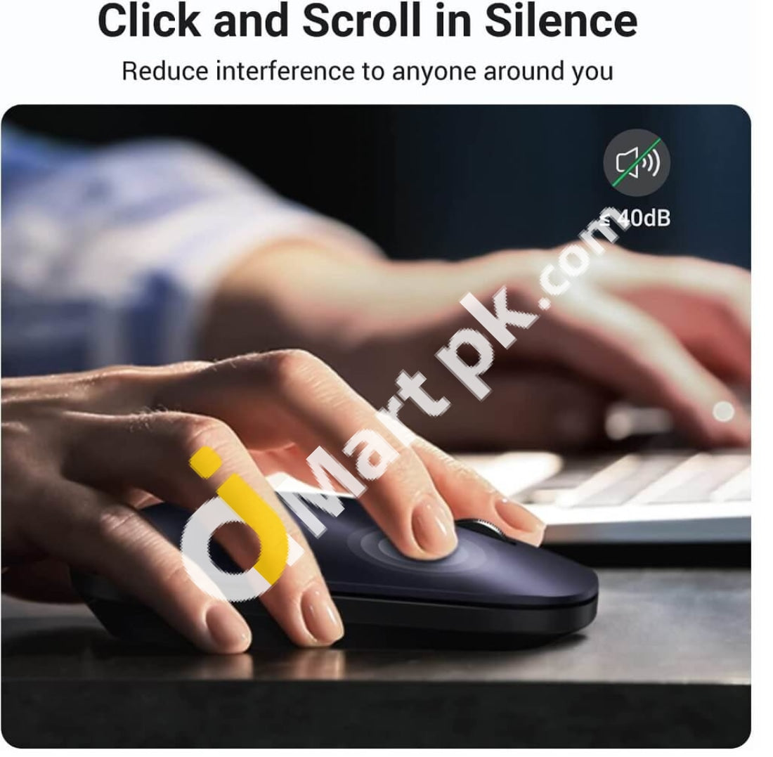 Ugreen Wireless Mouse 2.4G Silent With Usb Receiver Ultra Slim Optical Cordless 4000 Dpi - Imported