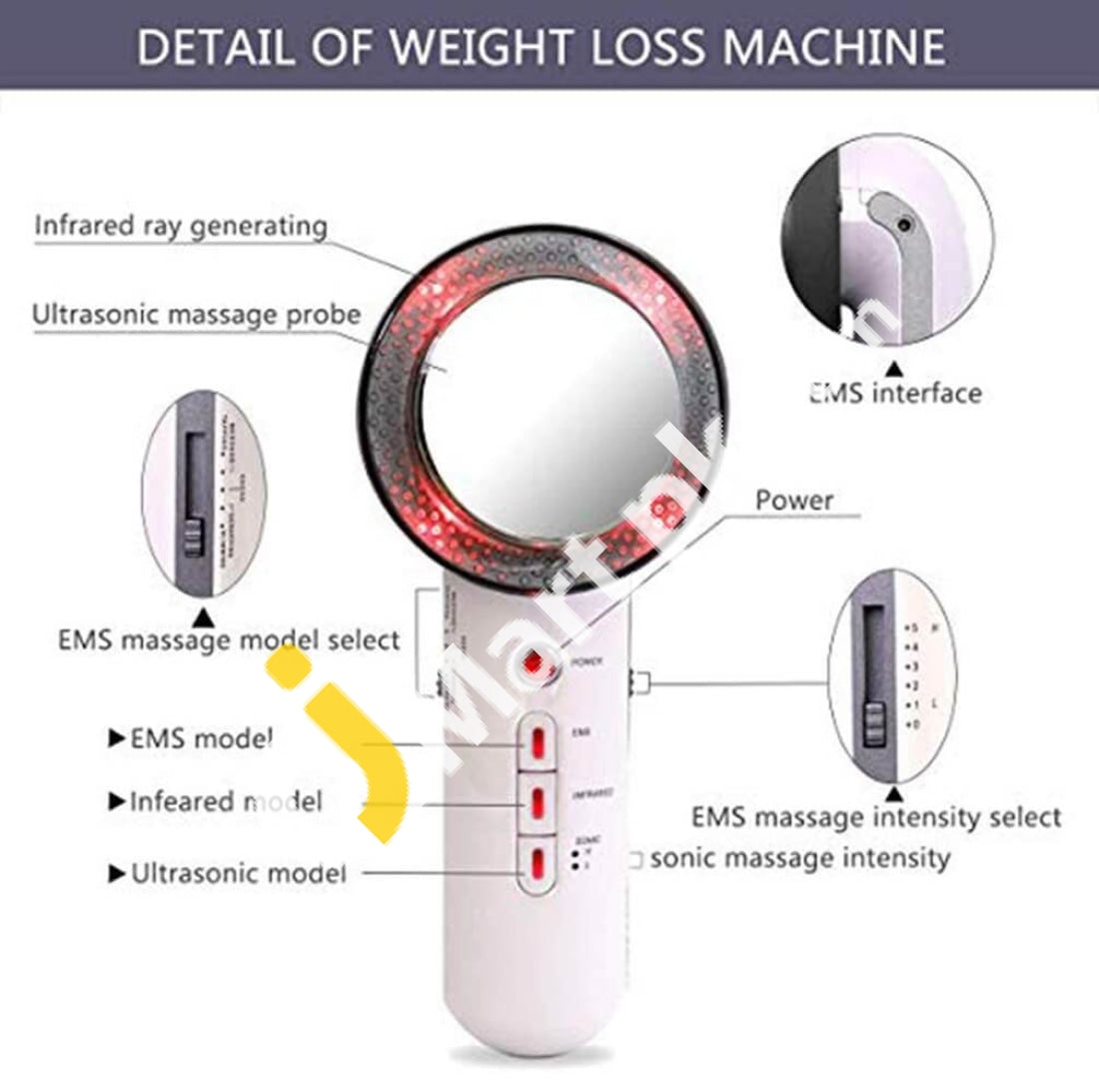 Ultrasonic Infrared Slimming Machine Cavitation Fat Cellulite Removal Device Massager For Face &