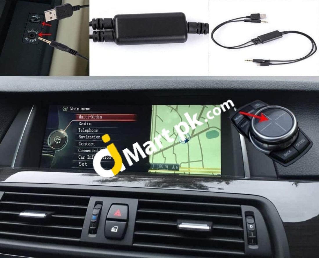 Usb Y Cable To Aux Adapter Compatible With Bmw Mini Cooper For Ipod Iphone - Imported From Uk